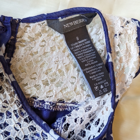 Lot of 2 sz8 Newberry blue lace star & Children's Place coral floral dresses GUC - Picture 10 of 11